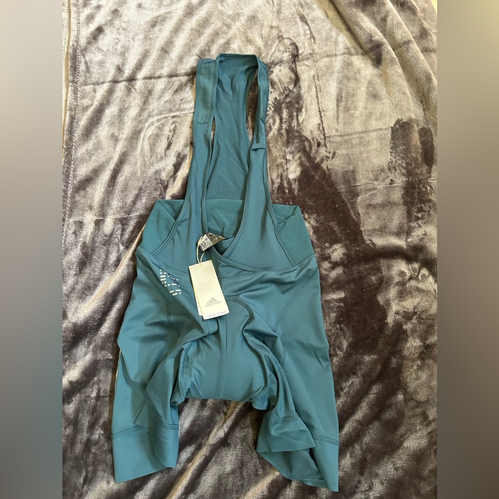 Adidas Women's Teal Parley  Cycling Shorts bib NWT - Picture 14 of 16